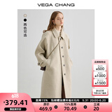 VEGA CHANG毛呢大衣女中长款2024冬新款爱心扣高级感外套 燕麦色 L
