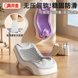 奔麦婴儿洗澡躺托神器洗澡盆浴架新生儿童折叠浴网床宝宝防滑沐浴架 升级款(柔软沙发躺感)灰