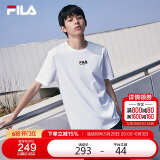 FILA  斐乐官方男士短袖T恤2025运动时尚纯棉圆领针织衫
