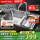 华帝（VATTI）厨房不锈钢水槽 拉伸双槽洗菜盆洗碗盆水池 H-A2012(77)-C.1