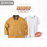 马登工装 美式复古重磅密歇根帆布夹克男春季阿美咔叽翻领猎装外套 密歇根夹克+短t组合 3XL