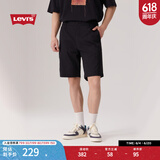 Levi's李维斯男士夏季修身时尚休闲随搭慵懒通勤舒适黑色五分短裤 黑色 36