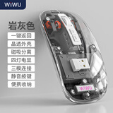 WiWU无线鼠标蓝牙适用于苹果华为ipad笔记本台式电脑办公静音人体工学男女生通用双模2.4G可充电 岩灰色