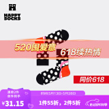Happy Socks春夏款袜子女男袜薄荷曼波运动彩虹白色棉袜中筒袜 大笑黑 1双 M 36-40