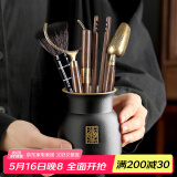 不拙茶道六君子套装功夫茶具配件茶夹子茶勺茶艺摆件茶具配件三件套 2-禅黑福运佛手茶道（5配件）