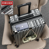 OEMG行李箱男士大容量拉杆箱结实耐用旅行箱女学生潮流密码箱硬壳皮箱 深灰色【加厚PC箱体+防爆拉链】 28英寸【箱套贴纸+备用轮】