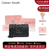 CALWAN KEODH官网包包女包轻奢ck风牛皮斜挎包链条包生日520送女朋友礼物老婆 黑色【奥斯汀粉礼盒+花束+贺卡】实用走心女生闺蜜