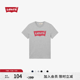Levi's李维斯情侣美式宽松印花时尚简约舒适潮流纯棉圆领短袖T恤 灰色 002A0-0003 L