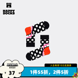 Happy Socks春夏款袜子女男袜薄荷曼波运动彩虹白色棉袜中筒袜 大笑黑 1双 M 36-40