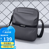 高尔夫GOLF单肩包男士休闲斜挎包男大容量牛津布学生随身小挎包可装ipad轻便手机包防泼水运动男包 黑配灰 