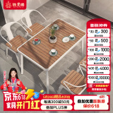 铁元帅阳台户外桌椅组合室外家具铁艺小茶几简约休闲庭院露台花园桌椅套 白色长桌125*65*75（一桌4椅）