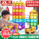 活石儿童磁力片3-6岁积木磁力儿童磁铁玩具磁吸升级1-3岁钻面加固强磁 彩窗40件【入门畅玩装】 2-3-6-12岁儿童生日礼物