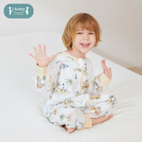 ibaby恒温婴儿睡袋春夏季纱布宝宝睡袋儿童防叮咬双层分腿睡袋抱被 海岛日记(室温28-32℃) 【100码】建议身高90-100cm