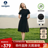 Navigare意大利小帆船女士短袖Polo裙休闲连衣裙2322874503 暗夜黑 M 