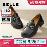 百丽（Belle）乐福鞋女商场款舒适软底JK小皮鞋单鞋A5V1DAA4 黑色 40