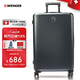 威戈（WENGER）瑞士军刀行李箱24英寸拉杆箱大容量商务旅行箱万向轮高级感灰色