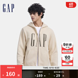 Gap男女装印花字母logo抓绒连帽卫衣休闲660128外套 米色 165/88A(S) 亚洲尺码