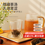 雅集筑茗玻璃茶杯茶水分离玻璃杯带盖带玻璃内胆办公家用耐热泡茶杯