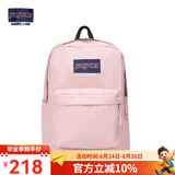 JANSPORT杰斯伯书包轻便双肩包男女旅行包简约背包电脑包学生校园 4QUT7N8蜜蜡粉-侧边袋