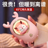 全品屋 暖手宝充电二合一女生暖宝宝热水袋姨妈神器情人节礼物送女朋友 【粉色麋鹿】暖手充电二合一 6500毫安大容量