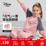 迪士尼（DISNEY）童装儿童女童长袖套装开衫裤子耐磨运动两件套春秋DB431TE02红130