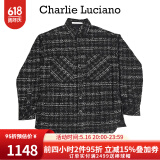 Charlie Luciano【迪丽热巴同款】格子衬衫中性小香风经典情侣同款国潮外套cl男潮 黑色 M