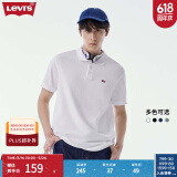 Levi's李维斯情侣同款美式复古潮流休闲商务宽松翻领短袖polo衫520礼物 白色0000 XL