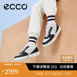 爱步（ECCO）厚底板鞋 百搭牛皮休闲鞋 街头720女鞋209713 黑色/白色35