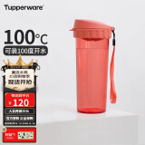 特百惠（Tupperware）茶韵500ML塑料杯 男女学生便携夏季水杯子大容量办公用 西柚红