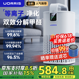 UORRIS德国欧瑞氏空气净化器 除甲醛分解式去烟除菌除异味 母婴家用卧室新房入住专用等负离子去醛净化器 椰奶白【分解式除甲醛丨高效除烟味异味】 等离子杀菌
