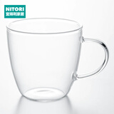 NITORI宜得利家居 带把日式透明茶杯水杯耐热玻璃杯 MC-04 200ml