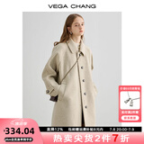 VEGA CHANG毛呢大衣女2024年冬新款大衣小个子高级感赫本风外套 燕麦色 XS