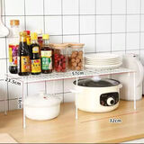 妃汐蒂伸缩铁艺厨房置物架下水槽碗碟架厨具收纳架调味品架子 白色升级款加高增加4CM