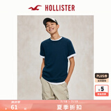HOLLISTER24夏款经典小海鸥情侣基础款短袖T恤男装女装KI324-4042 深蓝色 M (180/100A)