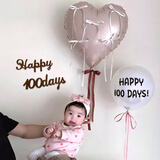 仕彩 百天宝宝拍照道具100天纪念日布置婴儿生日派对氛围仪式爱心气球