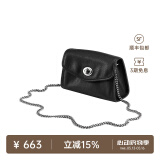 裘真信封包女链条斜挎单肩包休闲复古小包植鞣头层牛皮包包520礼物 黑色-小号