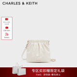 CHARLES&KEITH迷你菱格流浪包单肩斜挎双肩包包女包生日520礼物CK2-60782390 Cream奶白色 S