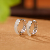 小银匠和田玉S925银花丝耳扣女耳钉轻奢新中式国风玉石耳环耳饰新年礼物