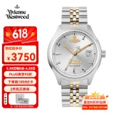 薇薇安·威斯特伍德（Vivienne Westwood）西太后手表小碎冰蓝手表女表石英表指针表生日礼物送女友名表钢带 间金银盘【冰白】 VV311SLSG 29mm