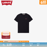 Levi's李维斯25夏季新款情侣简约休闲时尚宽松LOGO印花短袖T恤520礼物 黑色 002U3-0001 L