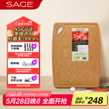 世廚（SAGE）美国进口抗菌砧板松木纤维切菜板耐高温易清洗带凹槽23*30*0.6cm