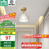 雷士（NVC） 北欧简约走廊过道灯门厅入户创意时尚餐厅 玄关阳台灯具灯饰 胧月奢金 金巢镂空-带7瓦3色光源