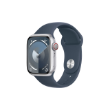 Apple/苹果 Watch Series 9 智能手表GPS+蜂窝款41毫米银色铝金属表壳风暴蓝色运动型表带S/M MRJL3CH/A
