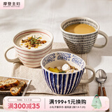 摩登主妇马克杯陶瓷水杯家用办公室早餐杯女生高颜值咖啡杯子 手绘不规则杯蓝 规格详见图二