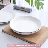 泰鑫兴10英寸（26cm）2只装 陶瓷釉下彩白瓷盘子菜盘果盘家用深盘