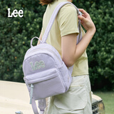 Lee双肩包女士轻便小型背包出行妈咪包小书包户外短途旅行包 浅灰紫