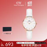 丹尼尔惠灵顿（DanielWellington）DW女表金边白色皮质表带28mm白盘欧美简约风节日礼物DW00100249