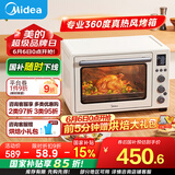 美的（Midea）【国家补贴】家用多功能风炉电烤箱40L大容量/四面搪瓷/热风循环/空气炸锅烤箱一体机PT4012W二代