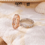 APM Monaco[周翊然同款]LOVE摩斯密码戒指简约情侣生日礼物送女友