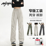 MJ STYLE工装直筒长裤女2025年夏季新款时尚运动显瘦潮酷凉感高腰百搭裤子